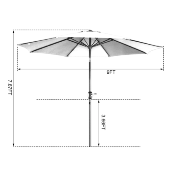 Sombrilla Para Exterior 9´ - Imagen 7